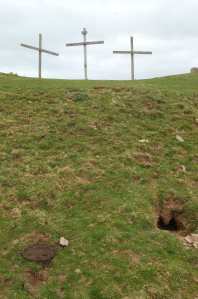 The Three Crosses at Lee Abbey: view from below