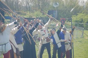 Lancastrian archers in the re-enactment by the Medieval Siege Society